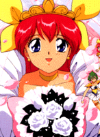 Peach with bouquet